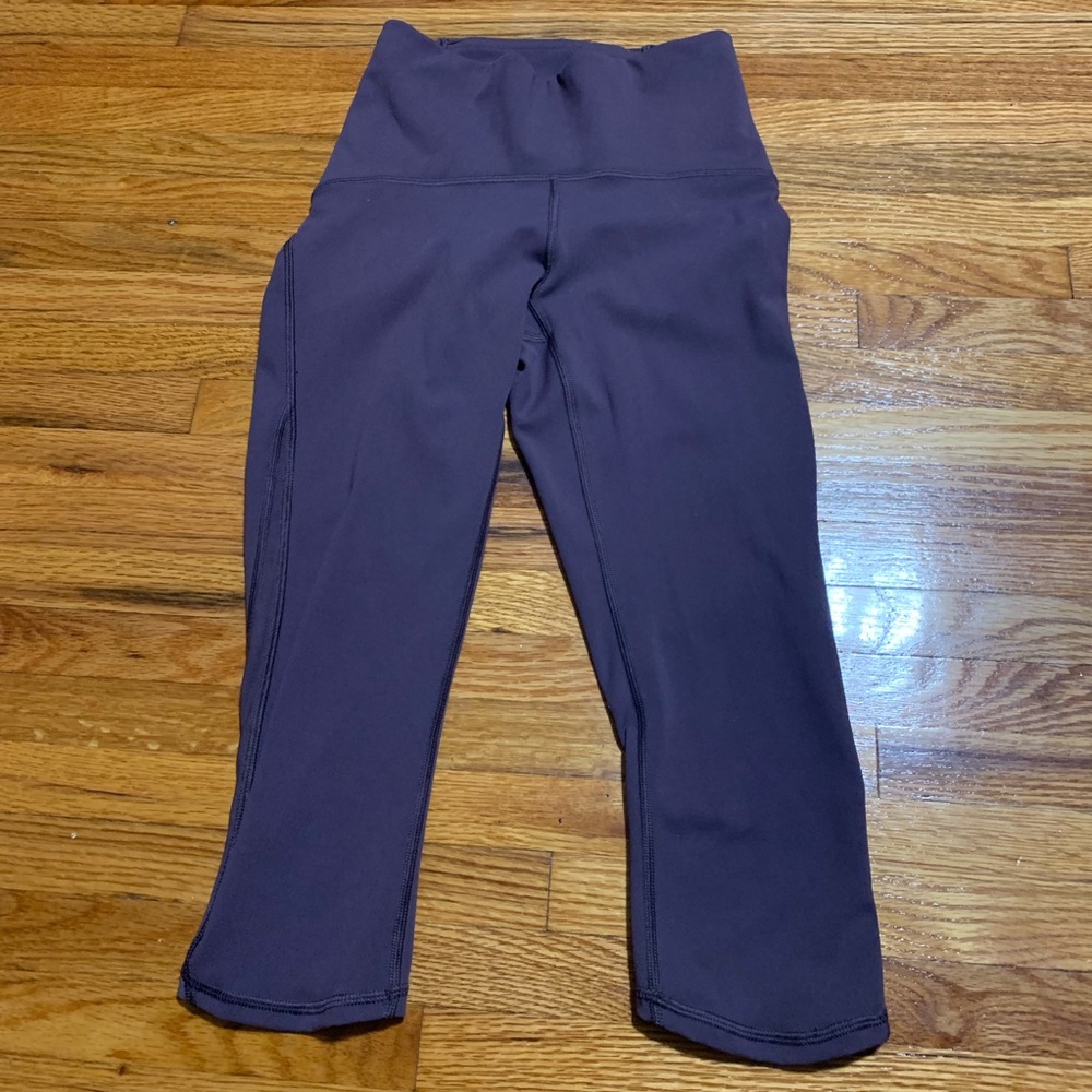 Lululemon Size 2 Deep Purple Crop With Mesh side.